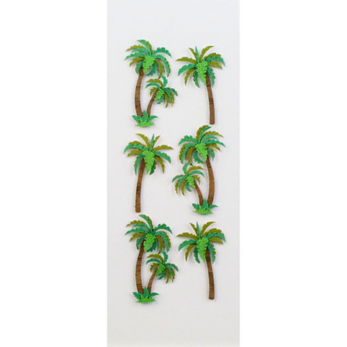 Little B - Decorative 3 Dimensional Stickers - Palm Trees - Mini