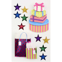 Little B - Decorative 3 Dimensional Stickers with Glitter and Foil Accents - Birthday Gift - Medium