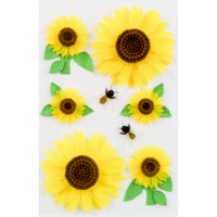Little B - Decorative 3 Dimensional Stickers - Sunflowers - Medium