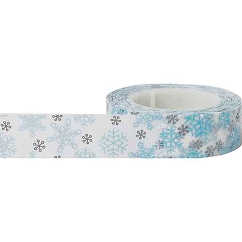 Little B - Decorative Paper Tape - Winter Snowflakes - 15mm