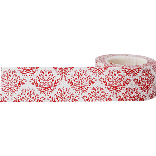 Little B - Decorative Paper Tape - Red Damask - 25mm