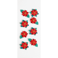 Little B - 3 Dimensional Stickers - Holiday Poinsettias - Mini