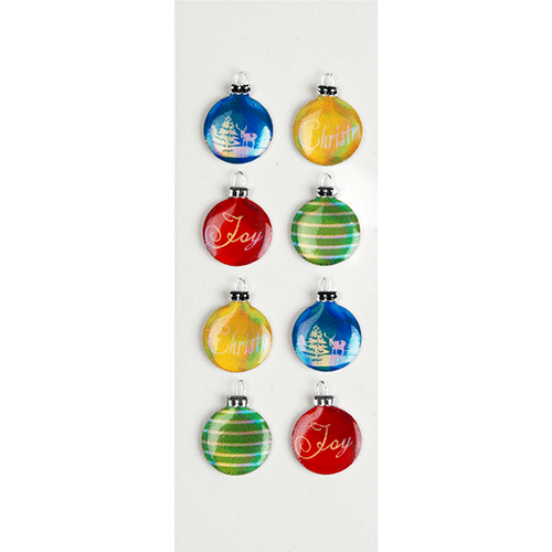 Little B - 3 Dimensional Stickers with Epoxy Accents - Christmas Ornaments - Mini