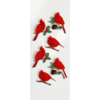 Little B - 3 Dimensional Stickers with Gem Accents - Winter Cardinals - Mini