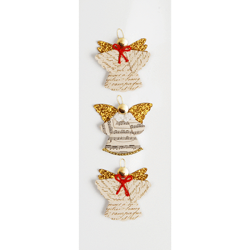 Little B - 3 Dimensional Stickers with Glitter Accents - Holiday Angels - Mini