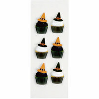 Little B - 3 Dimensional Stickers - Halloween - Witch Cupcakes - Mini
