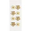 Little B - 3 Dimensional Stickers - Gold Gem Flowers - Mini