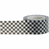 Little B - Decorative Paper Tape - Black and White Check - 25mm