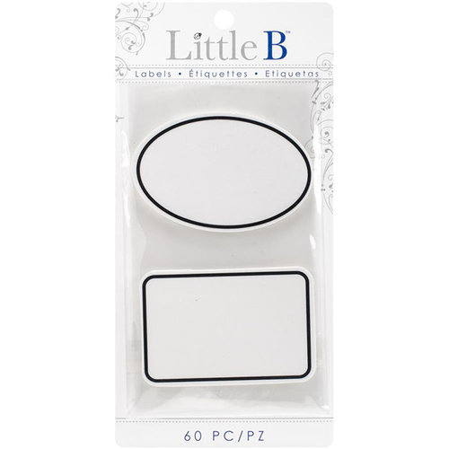 Little B - Decorative Self Adhesive Paper Labels - Black Border