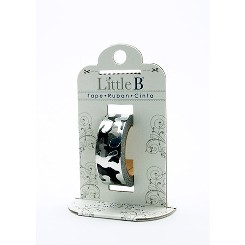 Little B - Decorative Paper Tape - Gray Foil Camouflage - 15mm