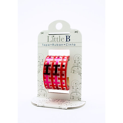 Little B - Decorative Paper Tape - Red Foil Gingham - 25mm