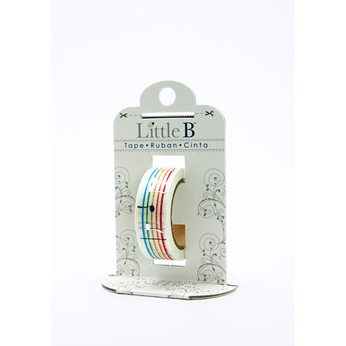 Little B - Decorative Paper Tape - Silver Foil Music Notes - 15mm