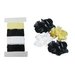 Little B - Pull Flowers - Mini Roses - Black, Cream and White