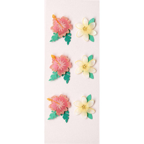 Little B - 3 Dimensional Stickers - Mini - Tropical Flowers