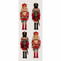 Little B - Christmas Collection - Decorative 3 Dimensional Stickers - Classic Nutcrackers - Mini
