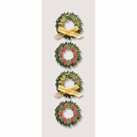 Little B - Christmas Collection - Decorative 3 Dimensional Stickers - Boxwood Wreathes - Mini
