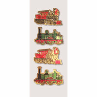 Little B - Christmas Collection - Decorative 3 Dimensional Stickers - Holiday Trains - Mini