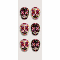 Little B - Halloween Collection - Decorative 3 Dimensional Stickers - Sugar Skulls - Mini