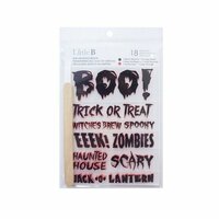 Little B - Halloween Collection - Rub Ons - Boo Halloween Phrases