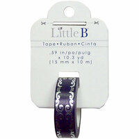 Little B - Christmas Collection - Decorative Paper Tape - Blue Silver Flourish Foil - 15mm