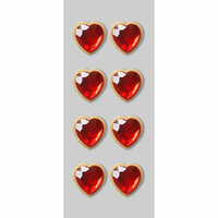 Little B - Decorative 3 Dimensional Stickers - Rhinestone Hearts - Mini