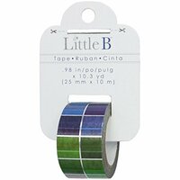 Little B - Decorative Paper Tape - Silver Foil Multi Color Squares - 25mm