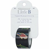 Little B - Decorative Paper Tape - Gold Foil Outline Parrots - 25mm