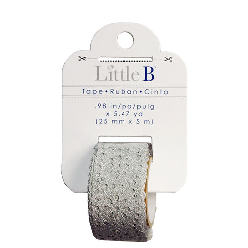 Little B - Decorative Paper Tape - Silver Glitter Lace - 25mm