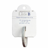 Little B - Decorative Paper Tape - Silver Glitter Solid - 5mm