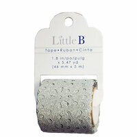 Little B - Decorative Paper Tape - Silver Glitter Lace Deco - 46mm