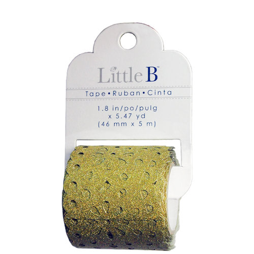 Little B - Decorative Paper Tape - Gold Glitter Lace Deco - 46mm
