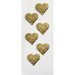 Little B - Decorative 3 Dimensional Stickers - Gold Hearts - Mini