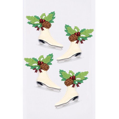 Little B - Christmas - 3 Dimensional Stickers - Mini - Christmas Ice Skates