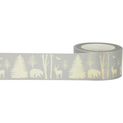 Little B - Christmas - Decorative Paper Tape - Metallic Winter Nature - 25mm