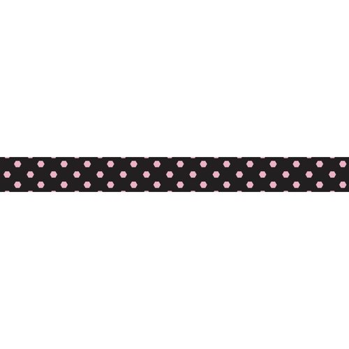 Little B - Decorative Paper Tape - Black and Rose Gold Foil Octagons - 10mm