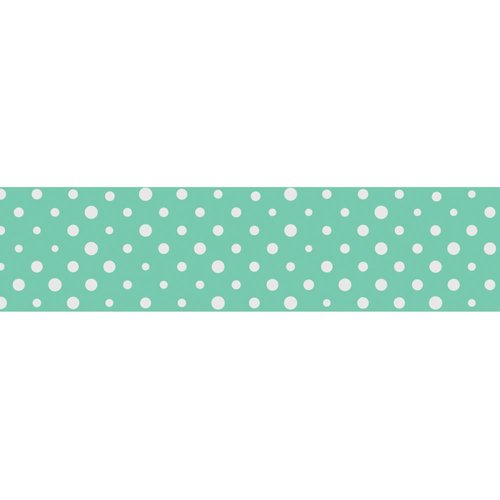 Little B - Decorative Paper Tape - Mint and Silver Polka Dots - 25mm