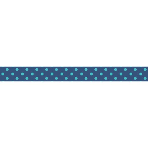 Little B - Decorative Paper Tape - Blue and Teal Foil Octagons - 10mm