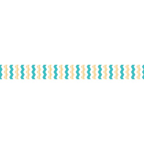 Little B - Decorative Paper Tape - Gold and Teal Foil Chevron - 10mm