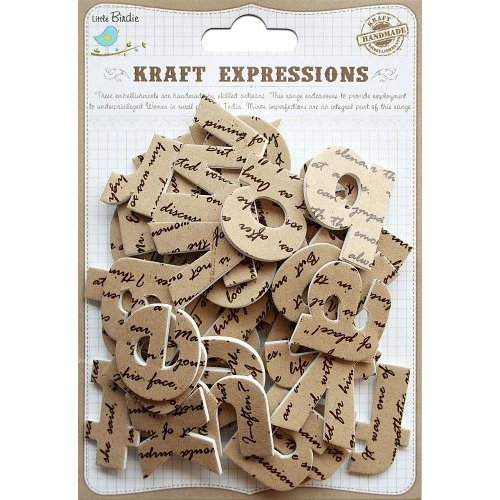 Little Birdie Crafts - Kraft Expressions Collection - 3 Dimensional Stickers - Alphabet - Lowercase - Script