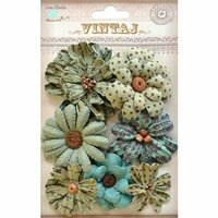 Little Birdie Crafts - Vintaj Collection - Symphony Flower - Rustic Teal