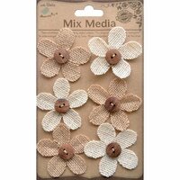 Little Birdie Crafts - Mix Media Collection - Burlap Button Flowers