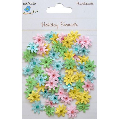 Little Birdie Crafts - Holiday Elements Collection - Spring - Jeweled Paper Florettes - Micro
