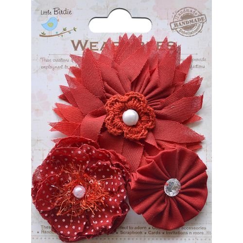 Little Birdie Crafts - Wearables Collection - Boutique Fabric Flowers - Cherry Red