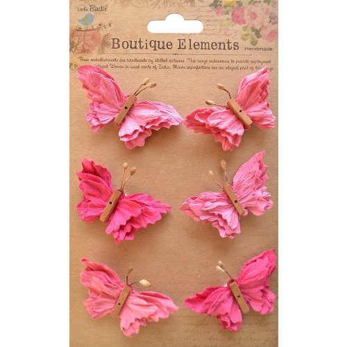 Little Birdie Crafts - Boutique Elements Collection - Beaded Butterflies - Strawberry Fields