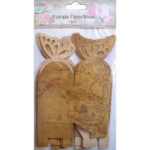 Little Birdie Crafts - Vintage Map Collection - Gift Box - Butterfly - Medium
