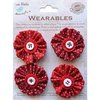 Little Birdie Crafts - Wearables Collection - Pleated Fabric Flowers - Cherry Red