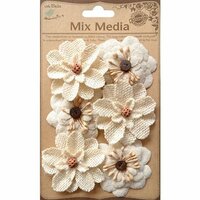 Little Birdie Crafts - Mix Media Collection - Canvas Daisies - Natural