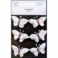 Little Birdie Crafts - Classic Elements Collection - Beaded Butterflies - White