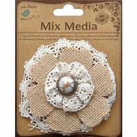 Little Birdie Crafts - Mix Media Collection - Burlap Lace Flowers - Natural