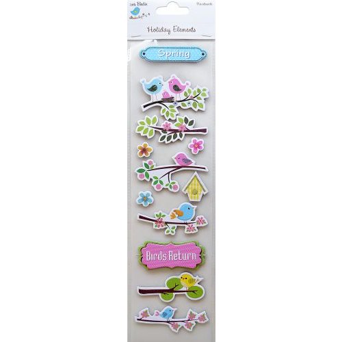 Little Birdie Crafts - Holiday Elements Collection - Spring - 3 Dimensional Printed Bird on Branch